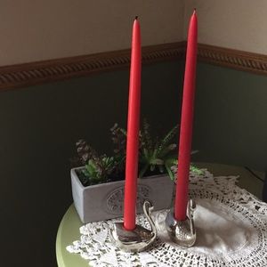 Silver plated candleholders